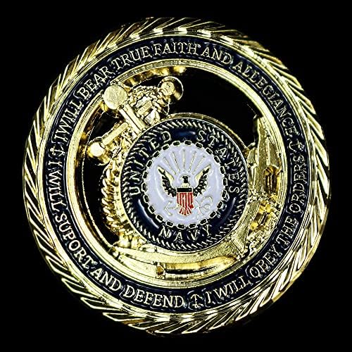 Монета на Военно-Морския флот на САЩ Чест Кураж Ангажимент за Спомен Военна Монета Коллекционный Подарък Възпоменателна