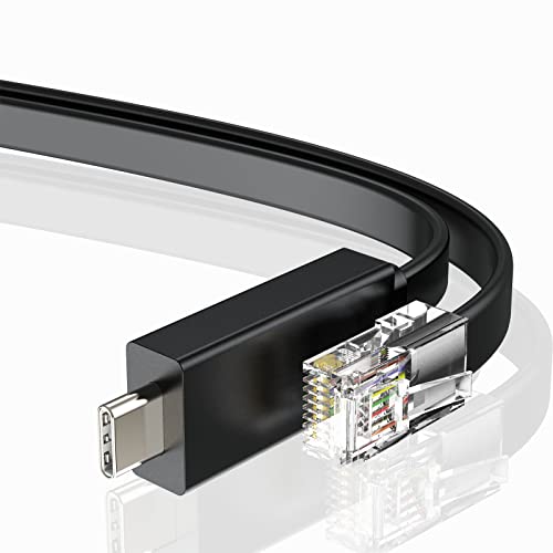 Конзола-USB кабел C дължина 6,6 фута, на конзолата, USB кабел за C-RJ45, Съвместим с чип FTDI, Незаменим аксесоар