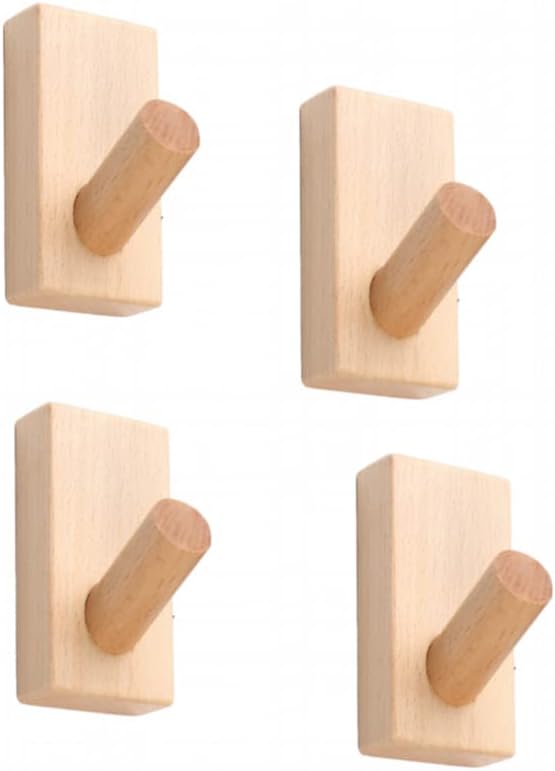 Дървени Стенни Куки NEVULIND, 4 опаковане на Стените Куки За дрехи |Felidio Дървени Куки в Селски стил, Тежкотоварни
