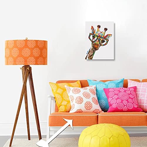 ForJoy Цветен интериор под формата на жираф, Стенно изкуство： Картина за детска стая, Спалня, хол, кухня, Баня,