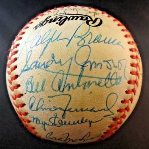 Бруклин Доджърс Подписаха Бейзбол Олдтаймеров 30 Подписи Рийз Пълно Писмо JSA - Бейзболни Топки С Автографи