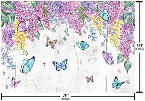 ABLIN 7x5ft Пролетта Фон за Снимки с Пеперуди за Рожден Ден, Украса за парти в чест на Детската душа, Лилави