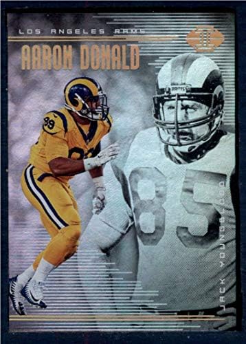 2018 Панини Illusions Футбол 68 Аарон Доналд / Джак Янгблад Официалната търговска картичка NFL Лос Анджелис
