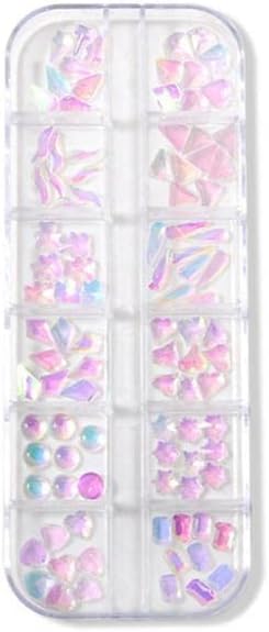 1 Кутия с Аксесоари за нокти, Практични и Универсални Мини-декорации за дизайн на ноктите, Професионални Декорации