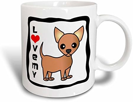 3dRose I Love My Chihuahua Тан-Оцветен Червена чаша, 11 грама, Многоцветен