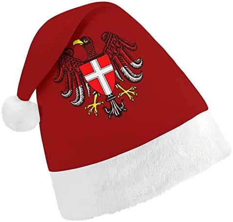 Коледна шапка с виенско флага, мек плюшен шапчица Дядо Коледа, забавна шапчица за коледно новогодишната партита