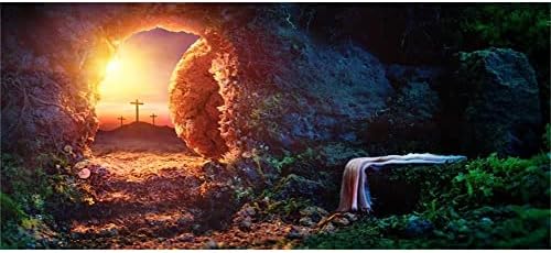 ОФИЛА Фон за празни гробници 20x10ft Великденско Възкресението на Исус Христос Фон За Снимки Разпятие Плащаницы
