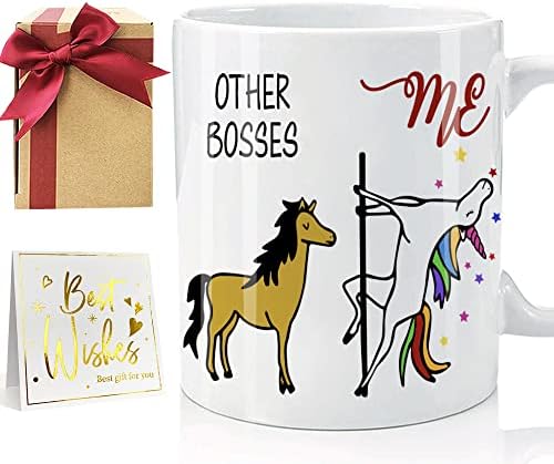 FALJIOK Boss Подарък за жени, Забавно Кафеена Чаша Other Bosses & Me, Чаша Boss Unicorn, Подаръци за Шефа си