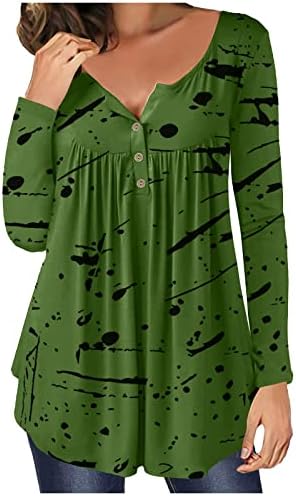 NOKMOPO/ Дамски Ризи с дълъг ръкав, Модни Върхове в Ивица С Принтом, Ежедневни Блузи с яка, копчета и Дълъг