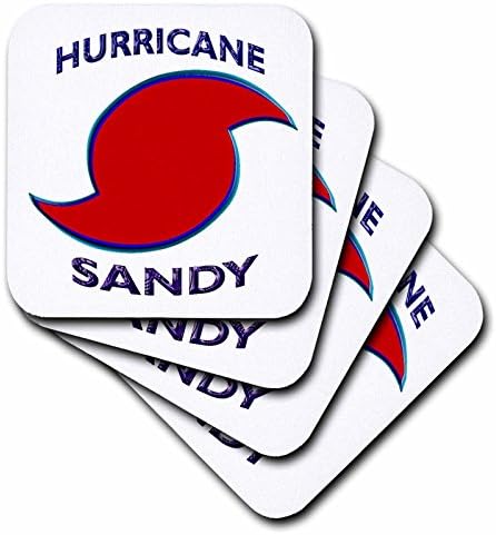 3dRose CST_76841_4 Ураганът Санди със символа буря-Влакчета за керамични плочки, комплект от 8