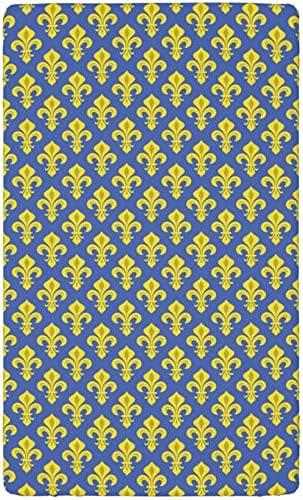 Чаршаф за легло в стила на кралския син цвят, Стандартна чаршаф за матрак на детско креватче Меки и дишащи кърпи