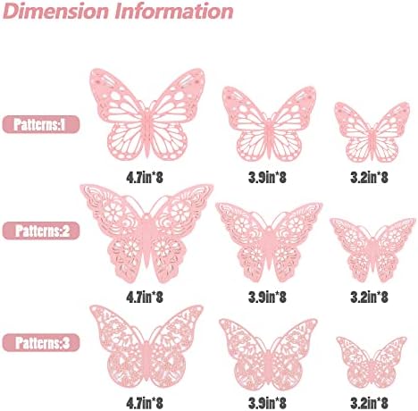 SAOROPEB 3D Стенен Декор с пеперуди, 72шт, 3 Размера, 3 Стил, Сменяеми Етикети, Стенен Декор, Стенни Картини