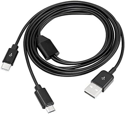 Кабел за зареждане RIIEYOCA Multi, 2 в 1 от USB 2.0 A до USB Type C и кабел за зареждане Micro USB кабел за