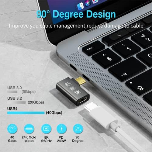 CABLEDECONN Удължител USB4 8K Thunderbolt 4 Съвместим конвертор Type-c между мъжете и жените 8K @ 60Hz Видео