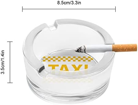 Логото на Такси Кръгли Стъклени Пепелници Титуляр за Портсигара Сладък Пепелник За Пушачи