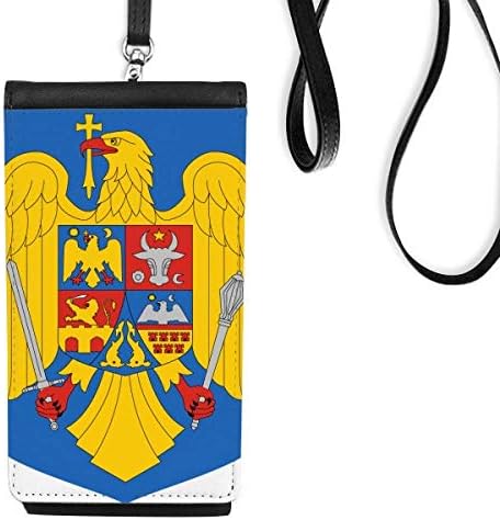 Румъния Националния Герб На Страната, Телефон, Портфейл Портфейл Окачен Мобилен Калъф Черен Джоба