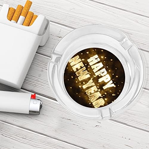 Златни Стъклени Пепелници честита Нова Година за Цигари, Ветрозащитный кофа за Боклук, Необичайни Пепелници