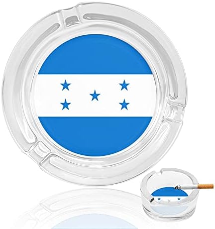Флаг Хондурас Модерна Кръгла Стъклена Преносим Пепелник Декоративна Пура Цигара В Пепелника Титуляр За Домашен