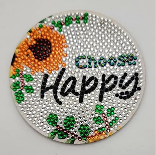 Изберете Стойка Happy Sunflower с Диамантена Рисувани