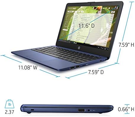 2021 Лаптоп HP Stream с 11,6-инчов екран с висока разделителна способност, Intel Celeron N4020, 4 GB оперативна