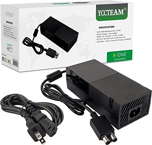 Захранване YCCTEAM за Xbox One с кабел за захранване, Смяна на кабел ac адаптер, Зарядно устройство за Xbox