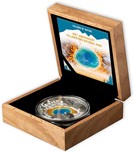 2022 DE Модерна Възпоменателна Сребърна монета PowerCoin, посветена на 150-годишнината на Йелоустоун, 5$ Барбадос 2022 Proof