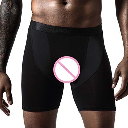 Bmisegm Шорти-Боксерки За Мъже, Дишащи Бързо Съхнещи Секси Ластични Спортни Дълги Тънки Мъжки Панталони Върху