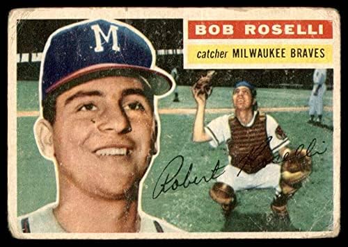 1956 Topps # 131 Грай Боб Розелли Милуоки Брейвз (Бейзболна картичка) (Сиво въртене) на БЕДНИТЕ Брейвз