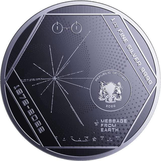 Мемориална плоча Пионер PowerCoin 2022 DE Modern тегло 1 Унция Сребърна монета 5000 Франка Чад 2022 Proof