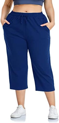 ZERDOCEAN/ Дамски Спортни Панталони за Активна Йога Размер Плюс, Капри от Futon Джърси, Спортни Скъсяване на